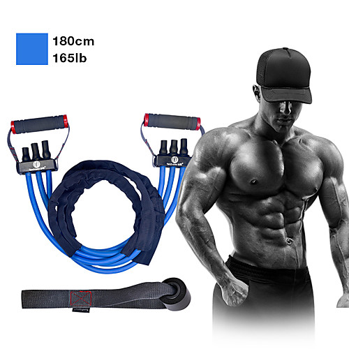 

Resistance Band Set 9 pcs 3 Stackable Exercise Bands Door Anchor Exercise Handles Sports Latex Home Workout Gym Exercise & Fitness Anti-Wear Strength Training Heavy Duty Muscular Bodyweight Training