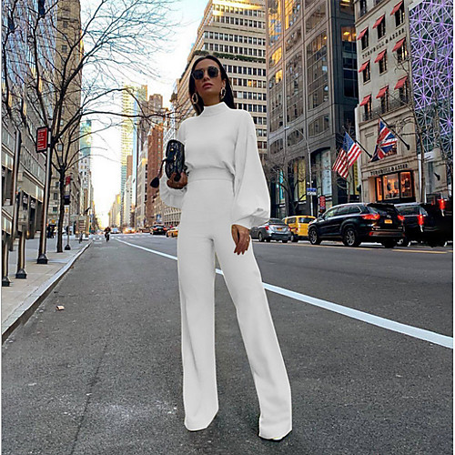 

Women's Basic Black White Yellow Jumpsuit Onesie, Solid Colored S M L