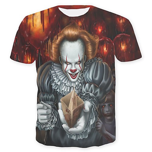 

Inspired by Joker Pennywise Cosplay Costume T-shirt Cotton Fibre Print T-shirt For Men's / Women's