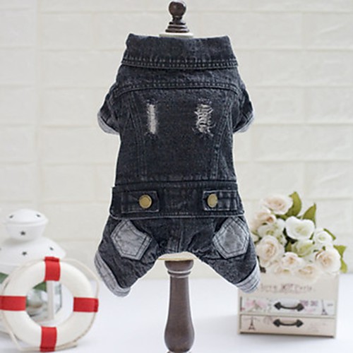 

Dog Coat Hoodie Denim Jacket / Jeans Jacket Jeans Cowboy Outdoor Dog Clothes Puppy Clothes Dog Outfits Black Costume for Girl and Boy Dog Cotton S M L XL XXL