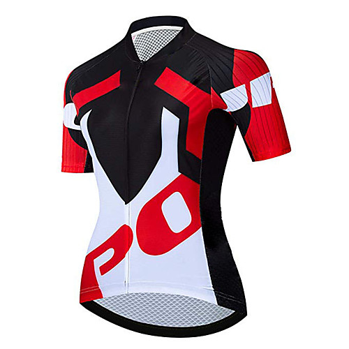 

21Grams Women's Short Sleeve Cycling Jersey Black / Red Bike Jersey Top Mountain Bike MTB Road Bike Cycling UV Resistant Breathable Quick Dry Sports Clothing Apparel / Stretchy / Race Fit
