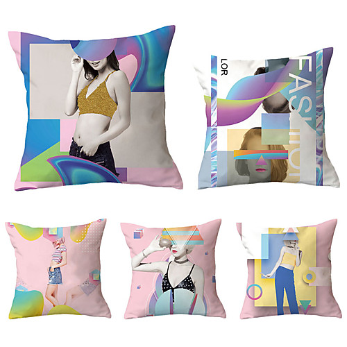 

Set of 5 Throw Pillow Simple Classic 4545 cm Cushion Vintage Circle Cover Sofa Home Decor Throw Pillow Case