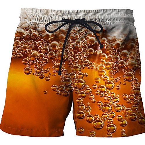 

Men's Plus Size Bottoms Swimwear Swimsuit - Geometric XL XXL XXXL Yellow Orange Green Rainbow Gray
