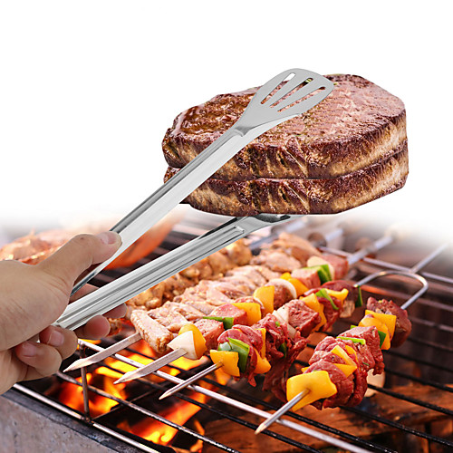 

1pcs Barbecue Clamps Food Clamps Barbecue Steak Clamps Gadgets Bread Salad Meat Clip Anti Heat BBQ Buffet Tongs Stainless Steel Kitchen Tools