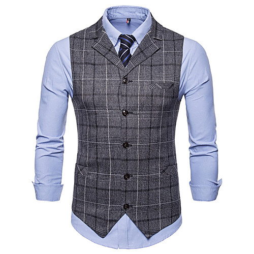 

Khaki / Gray Striped Slim Cotton Men's Suit - Shirt Collar