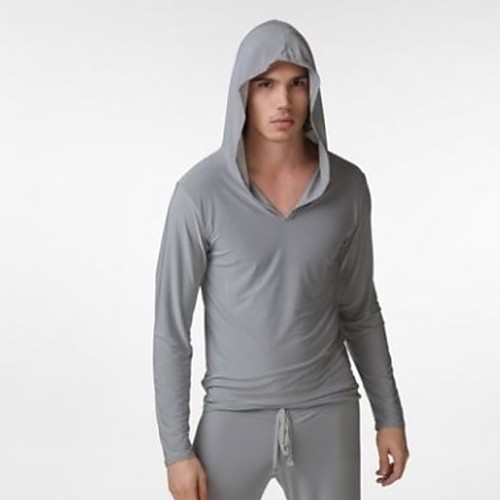 

Men's Hooded Robes Pajamas Solid Colored