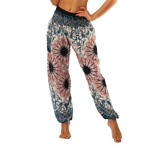 

Women's Basic Legging - Geometric, Print Mid Waist Fuchsia Blue One-Size / Loose