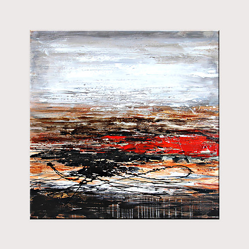 

Oil Painting Hand Painted Square Abstract Modern Rolled Canvas (No Frame)