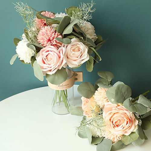 

Artificial Flowers 12 Branch Classic Modern Contemporary Simple Style Roses Hydrangeas Plants Tabletop Flower