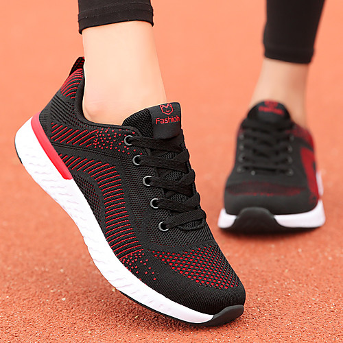 

Women's Athletic Shoes Flat Heel Round Toe Elastic Fabric / Tissage Volant Casual / Minimalism Running Shoes / Walking Shoes Spring & Summer / Fall & Winter Black / White / Black / Red / Pink