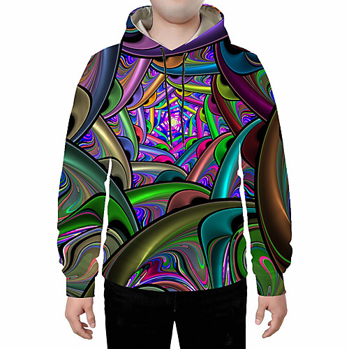 

Men's Hoodie 3D Hooded Daily Basic Hoodies Sweatshirts Rainbow