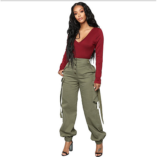 

Women's Basic Loose Sweatpants Pants - Solid Colored Black Green S / M / L