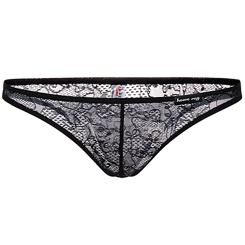 

Men's Lace Briefs Underwear - Normal Low Waist Black Light Blue White M L XL