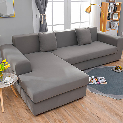 

Simple Solid Color Elastic Sofa Cover Full Package Single Double Three Person Sofa Cover Multi Color