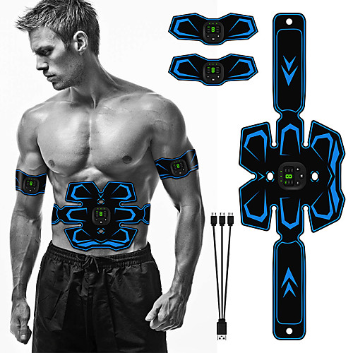 

Abs Stimulator Abdominal Toning Belt EMS Abs Trainer Sports Silicon PU(Polyurethane) Gym Workout Exercise & Fitness Smart Electronic Muscle Toner Muscle Toning Tummy Fat Burner For Men Women