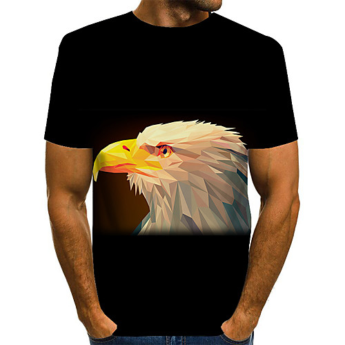 

Men's Plus Size Graphic Animal T-shirt Daily Wear Round Neck White / Black / Navy Blue / Short Sleeve