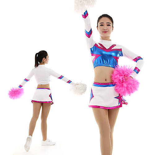 

Cheerleader Costume Uniform Women's Girls' Kids Skirt Spandex High Elasticity Handmade Long Sleeve Competition Dance Rhythmic Gymnastics Gymnastics Blue