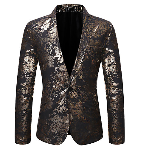 

Blue / Gold / Silver Regular Fit Polyester Men's Suit - Peaked Lapel