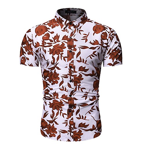 

Men's Geometric Graphic Shirt Daily White / Black / Short Sleeve