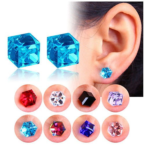 

Women's Crystal Earrings Holiday Wedding Birthday Romantic Earrings Jewelry Black / White / Purple For Date Street Festival 1 Pair