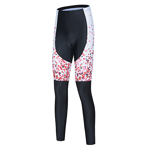 

EVERVOLVE Women's Cycling Tights Cycling Pants Bike Tights Padded Shorts / Chamois Pants Thermal / Warm Breathable Quick Dry Sports Patchwork Heart Geometic Peach Mountain Bike MTB Road Bike Cycling