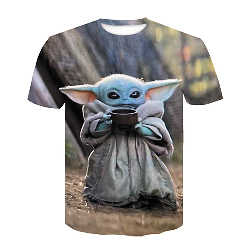 

Men's Plus Size Graphic T-shirt Daily Round Neck Gray / Short Sleeve