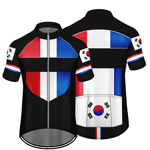 

21Grams Men's Short Sleeve Cycling Jersey Spandex Black / Red Bule / Black Black / Yellow France Germany Canada Bike Jersey Top Mountain Bike MTB Road Bike Cycling UV Resistant Quick Dry Breathable