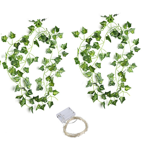 

30LED 2210cm Simulation Rattan Wall Hanging Ornament Artificial Plants Creeper Vine Plastic Green Leaf Ivy DIY Wedding Garland Decor