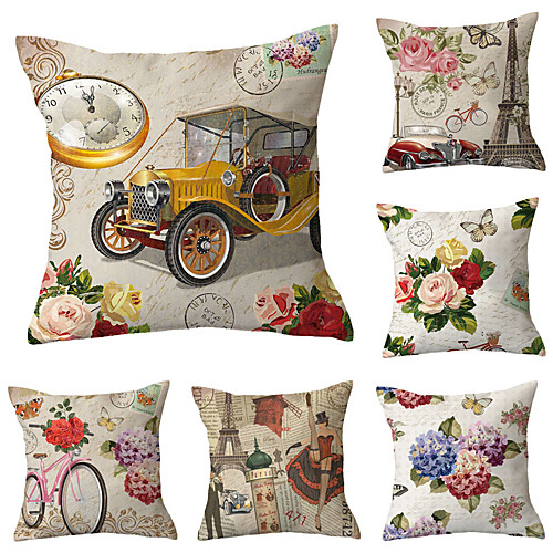 

6 pcs Throw Pillow Simple Classic 4545 cm Cushion Vintage Circle Cover Sofa Home Decor Throw Pillow Case