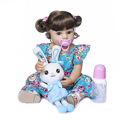 

22 inch Reborn Doll Baby Baby Girl Gift Hand Made Artificial Implantation Brown Eyes Full Body Silicone Silicone Silica Gel with Clothes and Accessories for Girls' Birthday and Festival Gifts