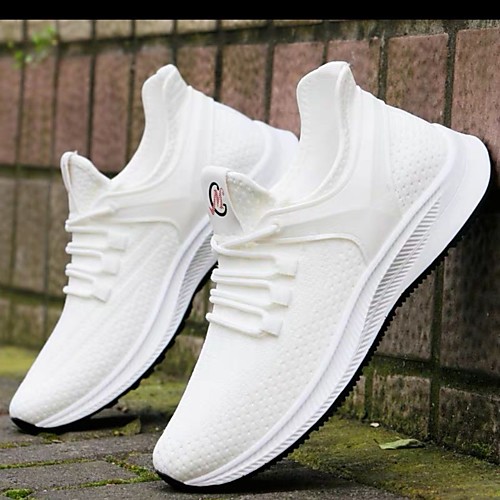 

Men's Mesh Fall / Spring & Summer Sporty / Casual Athletic Shoes Running Shoes / Walking Shoes Breathable White / Black