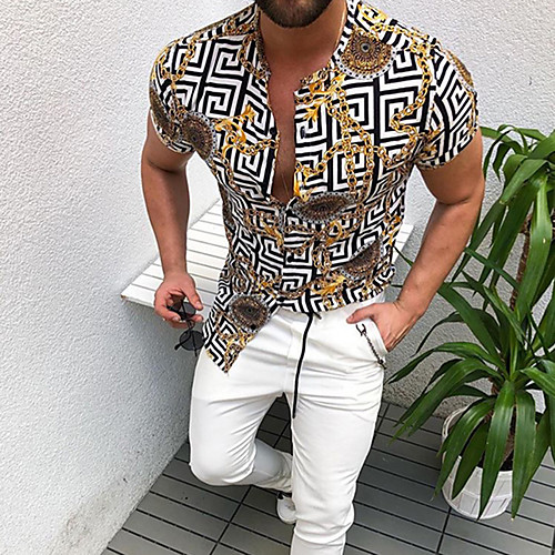 

Men's Geometric Shirt Daily Black / Short Sleeve