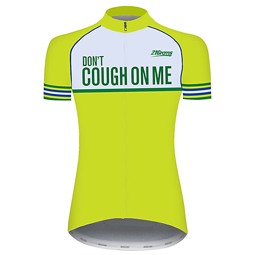 

21Grams Women's Short Sleeve Cycling Jersey Spandex Yellow Novelty Bike Jersey Top Mountain Bike MTB Road Bike Cycling UV Resistant Breathable Quick Dry Sports Clothing Apparel / Stretchy