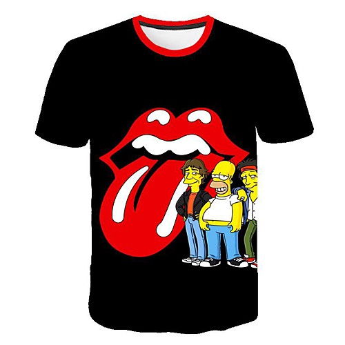 

Men's 3D T-shirt Daily Round Neck Black / Short Sleeve