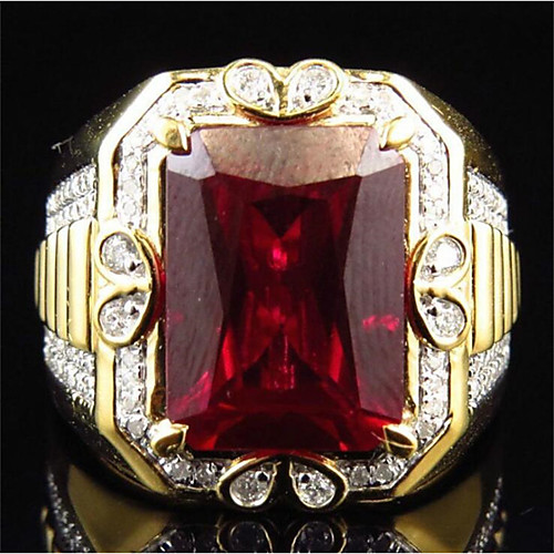 

Men Women Ring 1pc Gold Gold Plated Round Stylish Party Evening Gift Jewelry Classic Flower