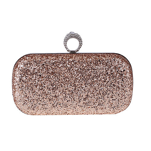 

Women's Bags Polyester Evening Bag Crystals Chain Solid Color Party Wedding Event / Party Wedding Bags Handbags White Black Fuchsia Champagne