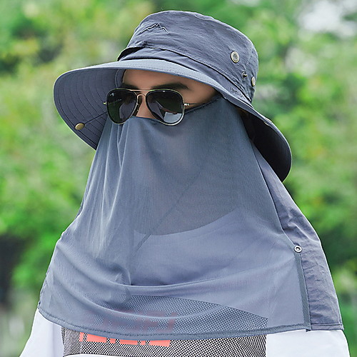 

Men's Basic Polyester Sun Hat - Solid Colored Army Green Light gray Dark Gray