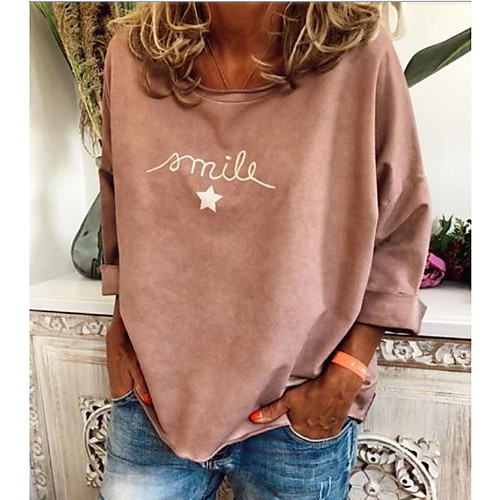 

Women's Solid Colored Blouse Daily White / Blushing Pink / Green / Gray