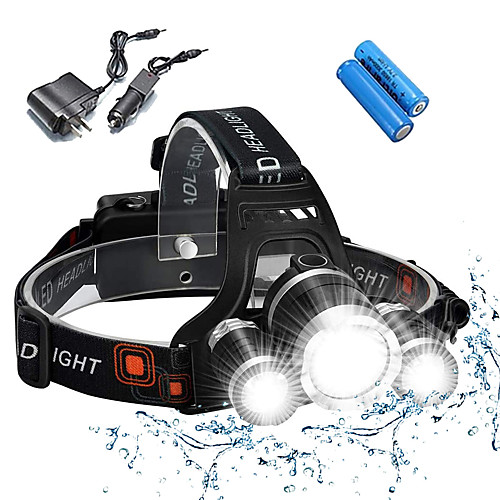 

Headlamps Bike Light Headlight Waterproof Rechargeable 5000 lm LED 3 Emitters 4 Mode with Batteries and Chargers Waterproof Rechargeable Impact Resistant Camping / Hiking / Caving Everyday Use Police