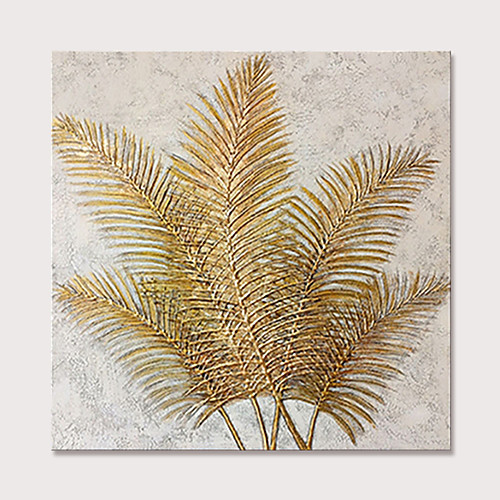 

Mintura Hand Painted Abstract Golden Leaves Oil Paintings On Canvas Modern Pop Art Wall Picture For Home Decoration Ready To Hang