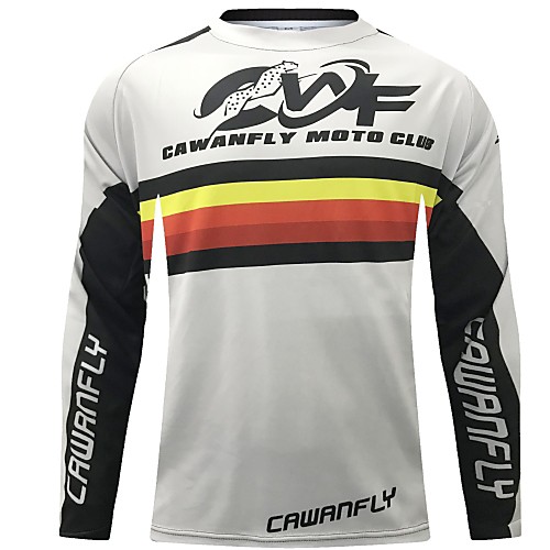

CAWANFLY Men's Long Sleeve Cycling Jersey Downhill Jersey Dirt Bike Jersey Winter Polyester Black Stripes Novelty Bike Jersey Top Mountain Bike MTB Breathable Quick Dry Sweat-wicking Sports Clothing