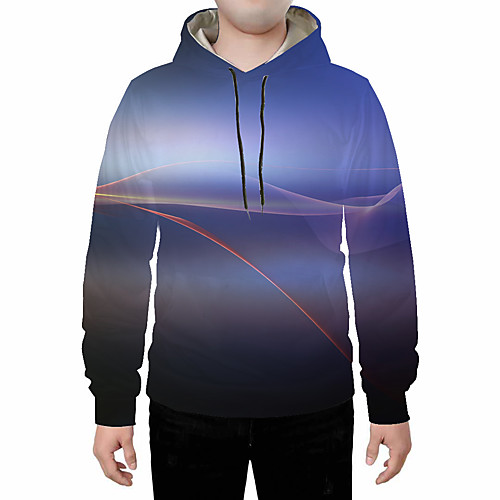 

Men's Plus Size Pullover Hoodie Sweatshirt Geometric Abstract 3D Hooded Daily Going out 3D Print 3D Print Casual Hoodies Sweatshirts Navy Blue