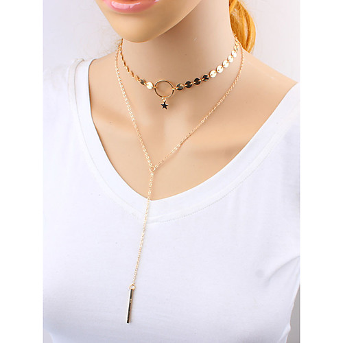 

Women's Choker Necklace Pendant Necklace Necklace Friends European Romantic Casual / Sporty Sweet Chrome Gold Silver 59 cm Necklace Jewelry 1pc For Street Festival