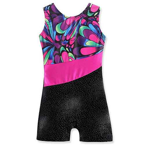 

21Grams Gymnastics Leotards Girls' Leotard Spandex High Elasticity Breathable Butterfly Sparkly Sleeveless Training Ballet Dance Gymnastics Black