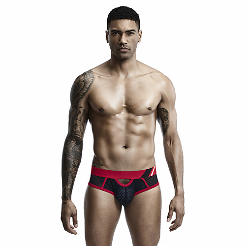 

Men's Basic Briefs Underwear - Asian Size Low Waist Black White Red M L XL