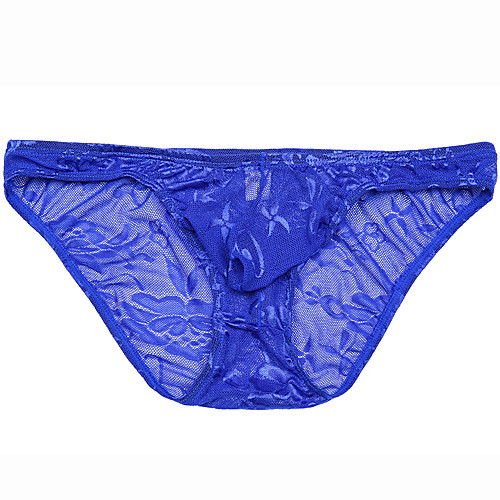 

Men's Lace / Mesh Briefs Underwear - Normal Low Waist Black Purple Blue M L XL