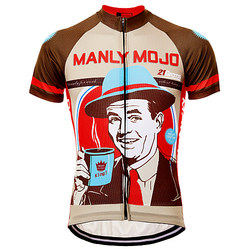 

21Grams Men's Short Sleeve Cycling Jersey RedBrown Retro Oktoberfest Beer Bike Jersey Top Mountain Bike MTB Breathable Quick Dry Moisture Wicking Sports Clothing Apparel / Micro-elastic / Athleisure