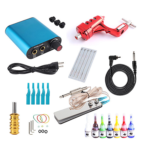 

Tattoo Machine Starter Kit - 1 pcs Tattoo Machines with tattoo inks, Antimicrobial, Professional, Kits Metal Power Supply Case Not Included Motor Tattoo Machine