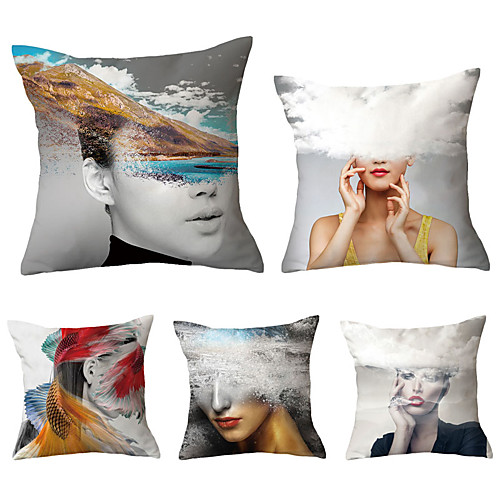 

Set of 5 Throw Pillow Simple Classic 4545 cm Cushion Vintage Circle Cover Sofa Home Decor Throw Pillow Case