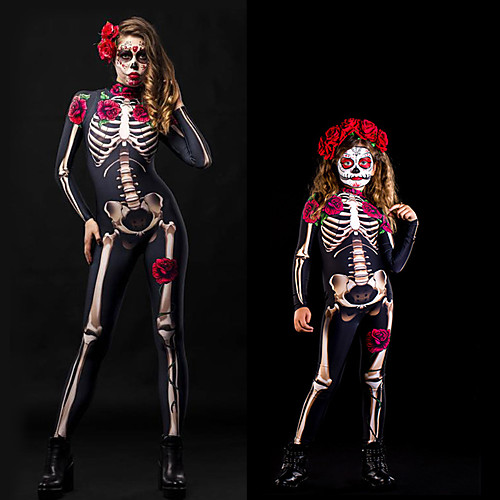 

Zentai Suits Catsuit Skin Suit Skeleton / Skull Kid's Adults' Cosplay Costumes Ultra Sexy Women's Men's Skull Halloween Carnival Masquerade / Leotard / Onesie
